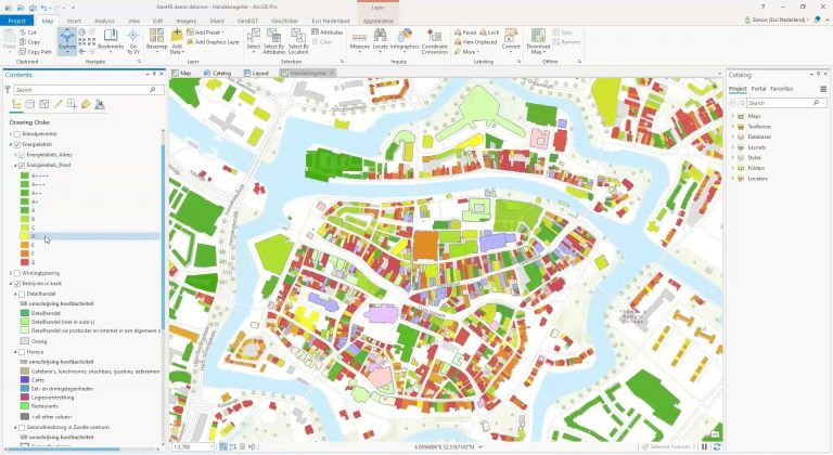 Handelsregisterdata ‘Vestigingen SBI hoofdactiviteit’ gecombineerd met service met Energielabels in centrum van Zwolle (fictieve data)