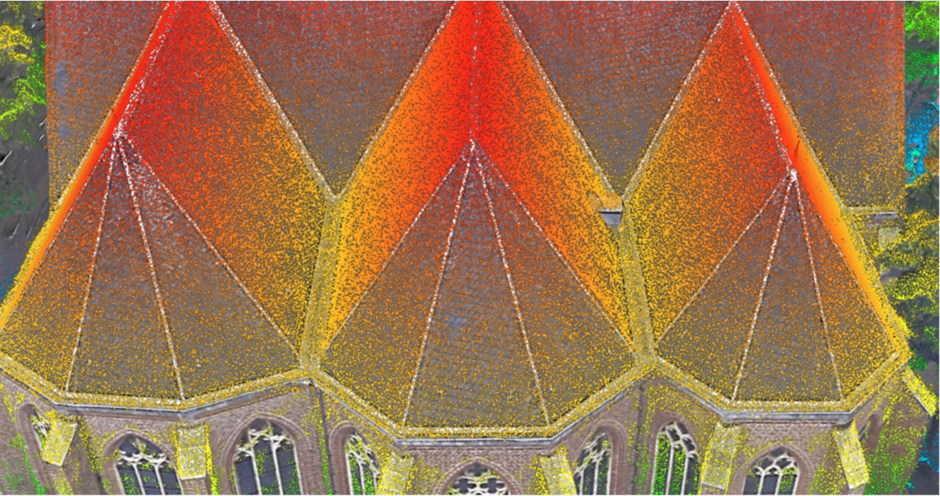 3D-puntenwolk gemaakt uit luchtfoto’s (nadir en oblique)