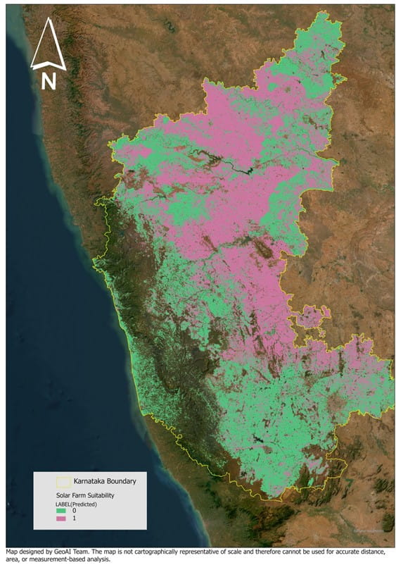 Figure 4: Output as Suitable(green) and not suitable (reddish pink)