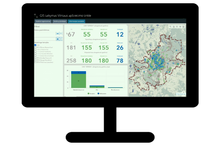 Vilniaus apšvietimo GIS aplikacija „Gedimų registras"