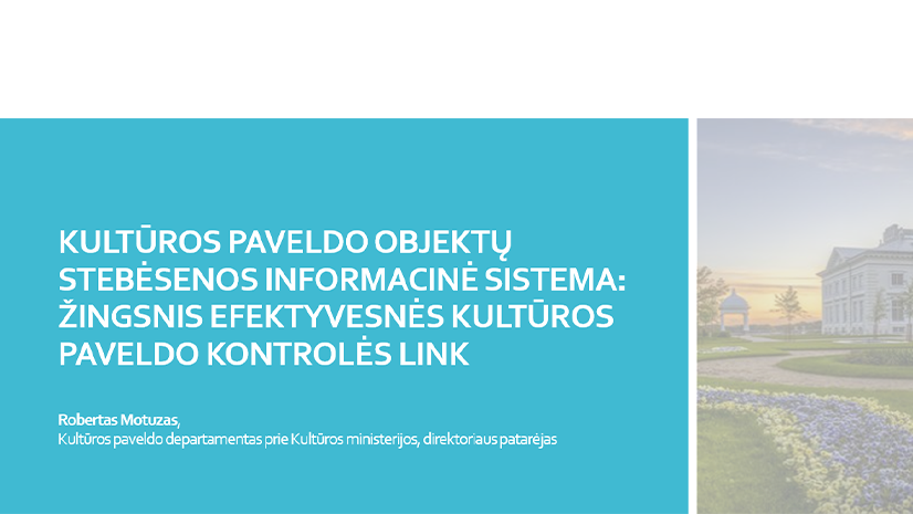 Kultūros paveldo objektų stebėsenos informacinė sistema