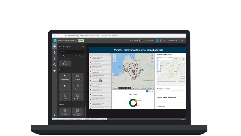 Žiniatinklio programėlių kūrimas su ArcGIS Experience Builder
