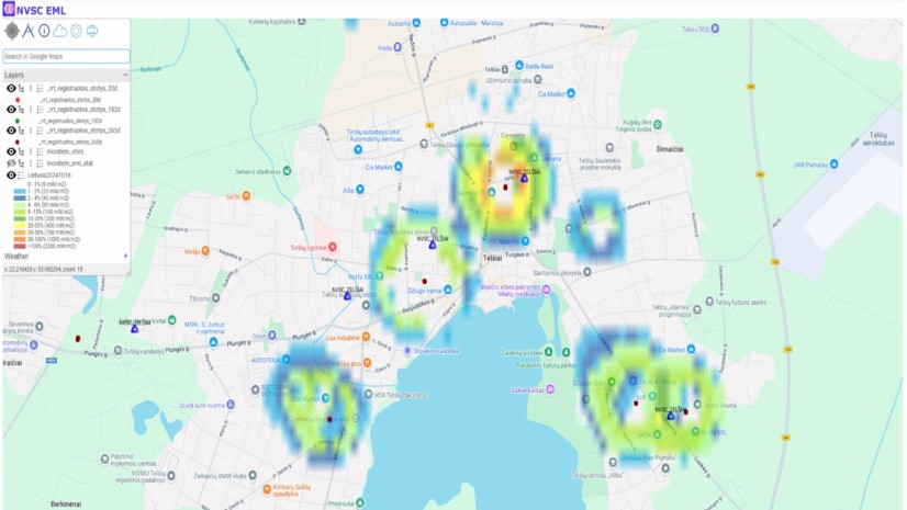 Analitinė – telemetrinė elektromagnetinės spinduliuotės (EML) stebėsenos sistema