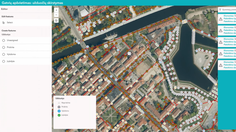 Demonstracija | Mobiliosios ir Web GIS aplikacijos duomenų tinklo priežiūrai