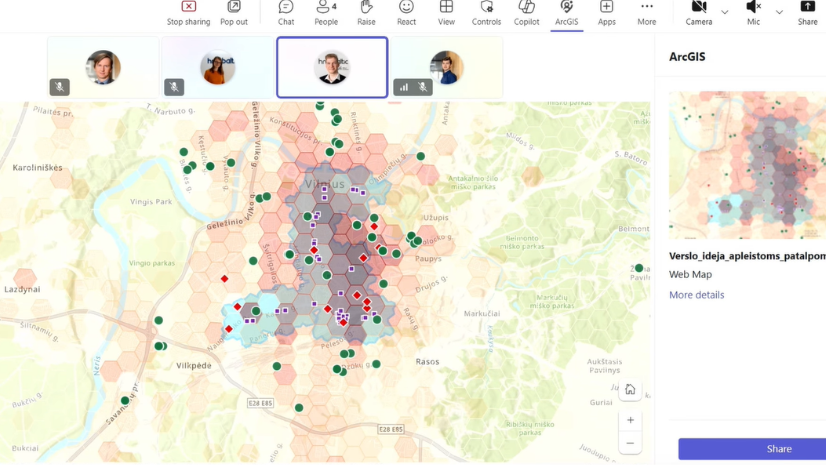 Demonstracija | „ArcGIS for Microsoft“ įrankio galimybės