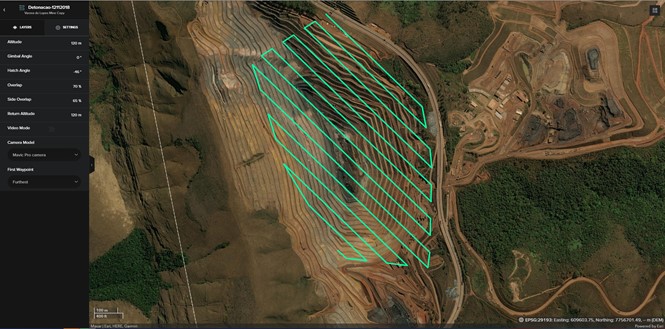Vluchtplan voor dronebeelden